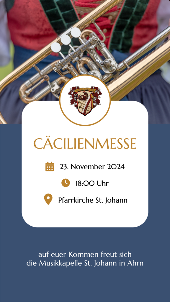 Cäcilienmesse am 23. November 2024 um 18:00 Uhr in der Pfarrkirche St. Johann